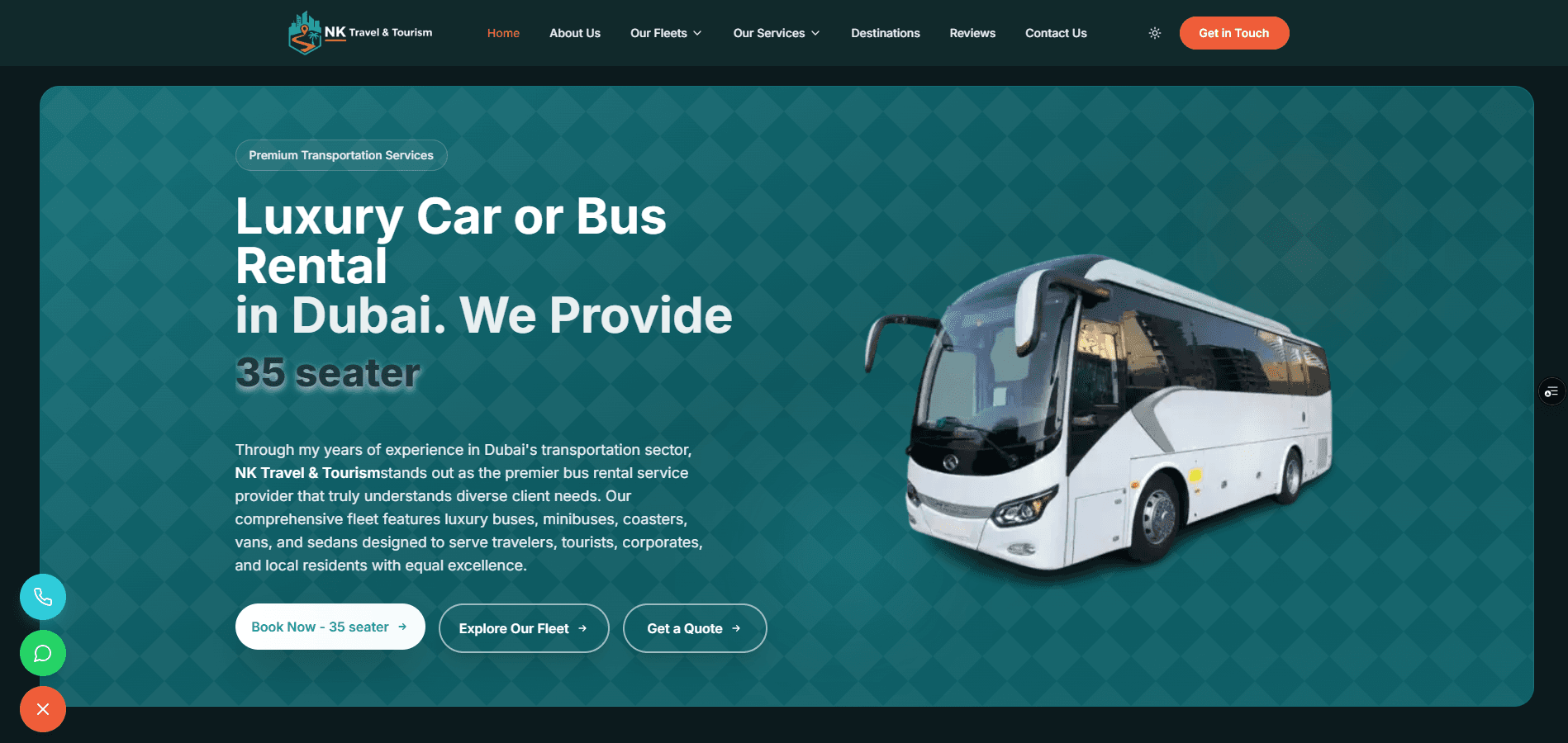 NK Travel & Tourism - Luxury Transportation Website – image 1