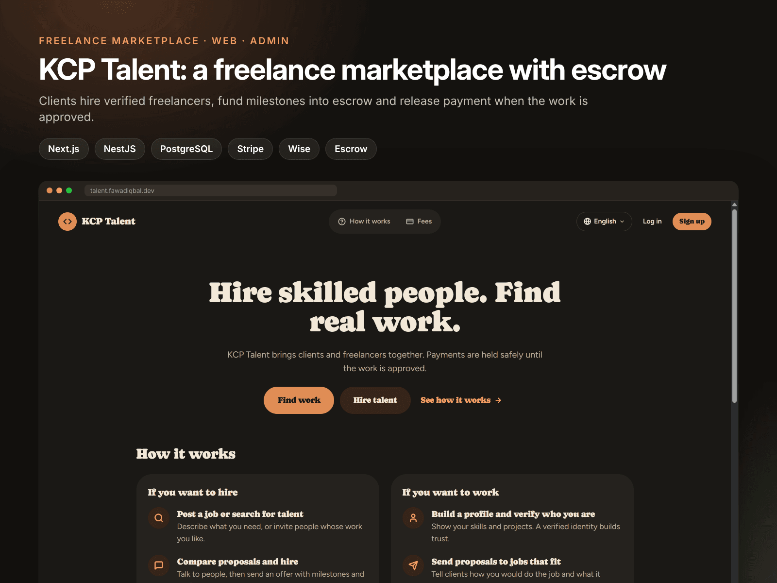 KCP Talent: Freelance Marketplace with Escrow, Milestones and Payouts – image 1