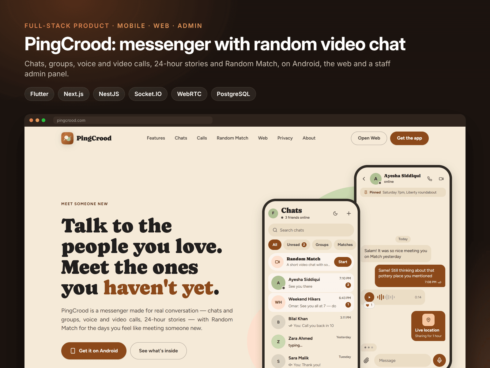 PingCrood: Messenger App with Video Calls, Stories and Random Match – image 1