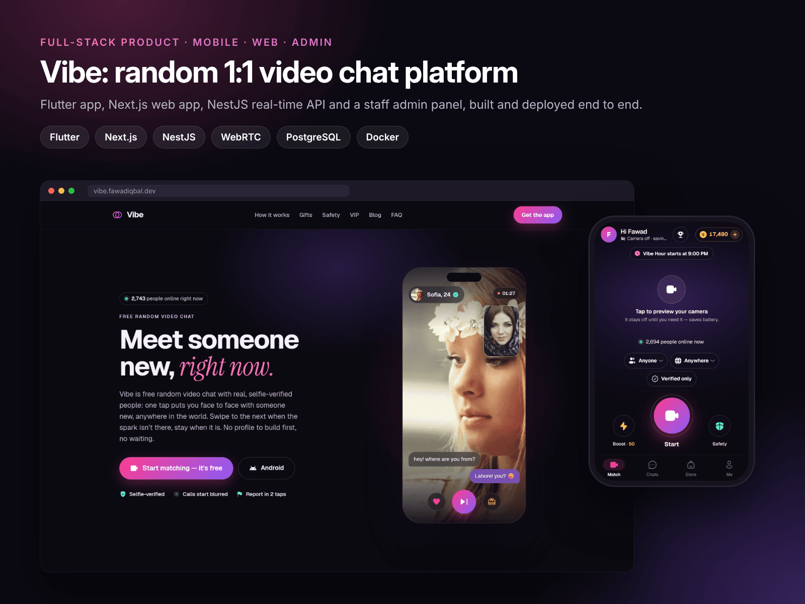 Vibe: Random Video Chat App with Flutter, Next.js, NestJS and WebRTC – image 1